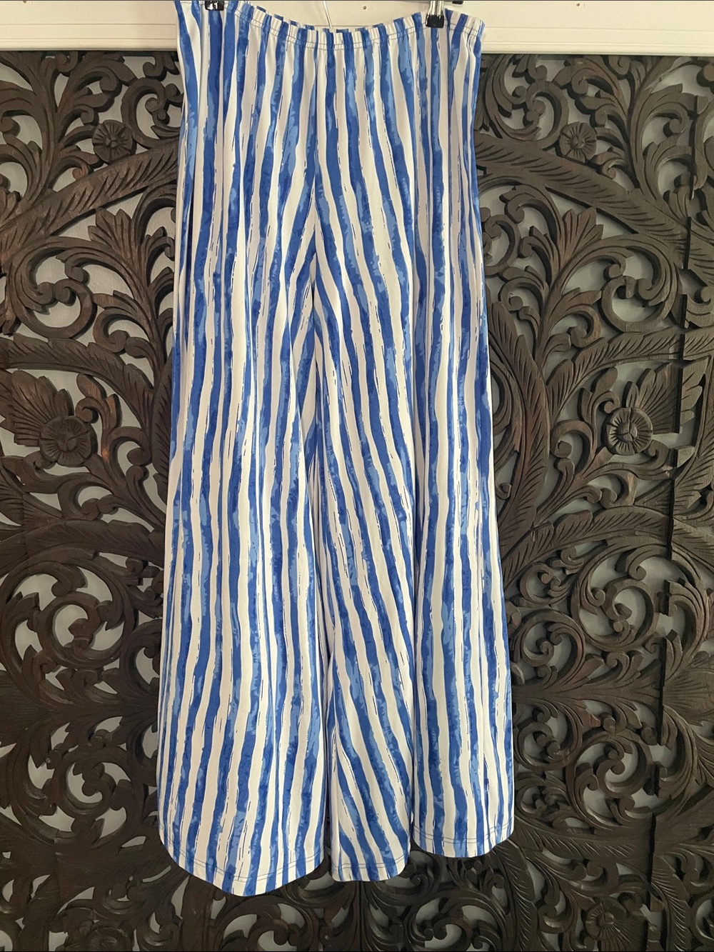 Zac & Rachel Blue and White Wide Leg Pants